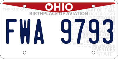 OH license plate FWA9793