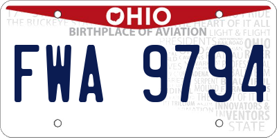 OH license plate FWA9794