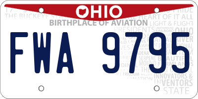 OH license plate FWA9795