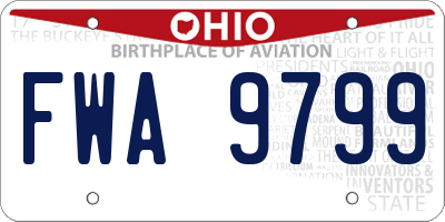 OH license plate FWA9799