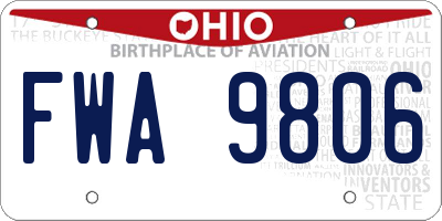 OH license plate FWA9806