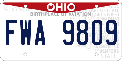 OH license plate FWA9809