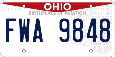 OH license plate FWA9848