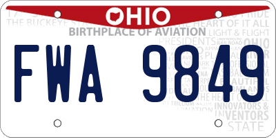 OH license plate FWA9849