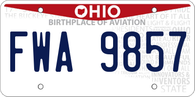 OH license plate FWA9857