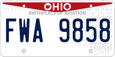 OH license plate FWA9858