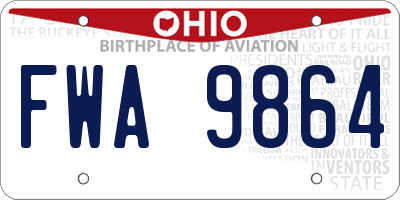 OH license plate FWA9864