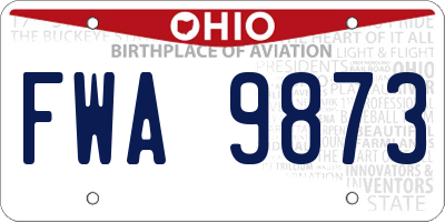 OH license plate FWA9873
