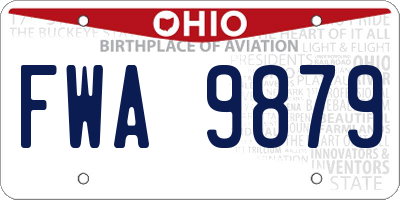 OH license plate FWA9879