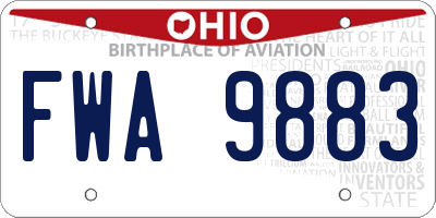 OH license plate FWA9883