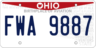 OH license plate FWA9887