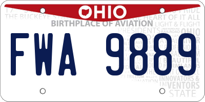 OH license plate FWA9889