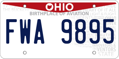 OH license plate FWA9895