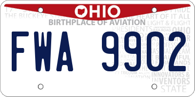 OH license plate FWA9902