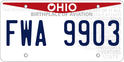 OH license plate FWA9903