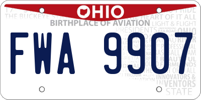 OH license plate FWA9907