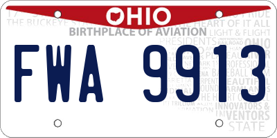 OH license plate FWA9913