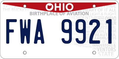 OH license plate FWA9921