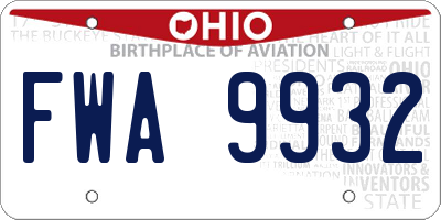 OH license plate FWA9932