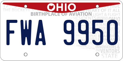 OH license plate FWA9950