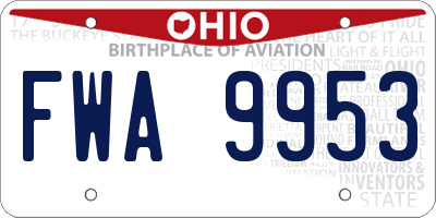 OH license plate FWA9953