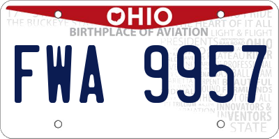 OH license plate FWA9957