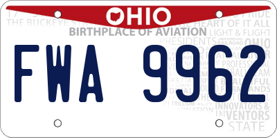 OH license plate FWA9962