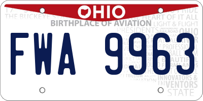 OH license plate FWA9963