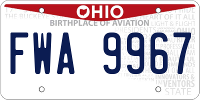 OH license plate FWA9967