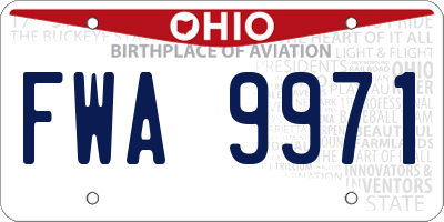 OH license plate FWA9971