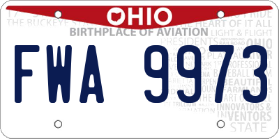 OH license plate FWA9973