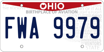 OH license plate FWA9979
