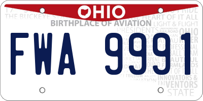 OH license plate FWA9991