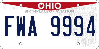 OH license plate FWA9994