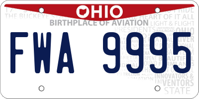 OH license plate FWA9995