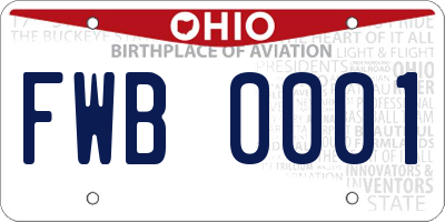 OH license plate FWB0001