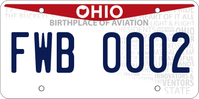 OH license plate FWB0002