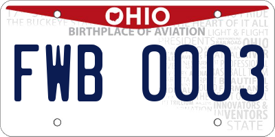 OH license plate FWB0003