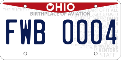 OH license plate FWB0004