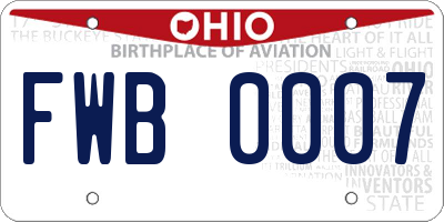 OH license plate FWB0007