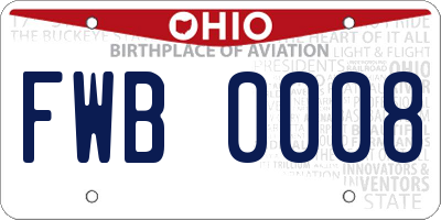 OH license plate FWB0008