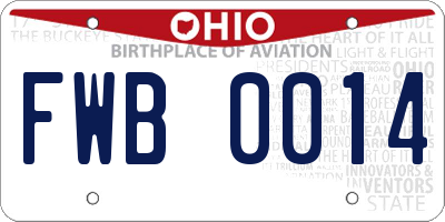 OH license plate FWB0014