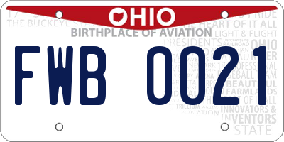 OH license plate FWB0021