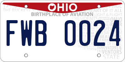 OH license plate FWB0024