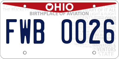 OH license plate FWB0026
