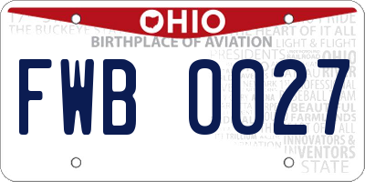 OH license plate FWB0027