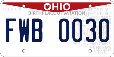 OH license plate FWB0030