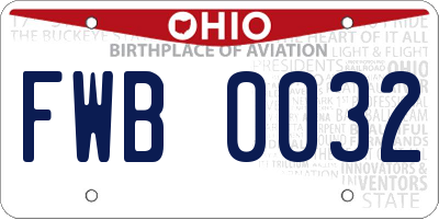 OH license plate FWB0032