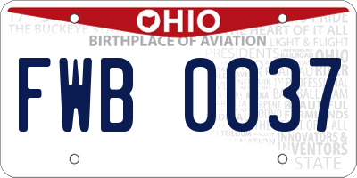 OH license plate FWB0037