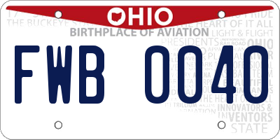 OH license plate FWB0040